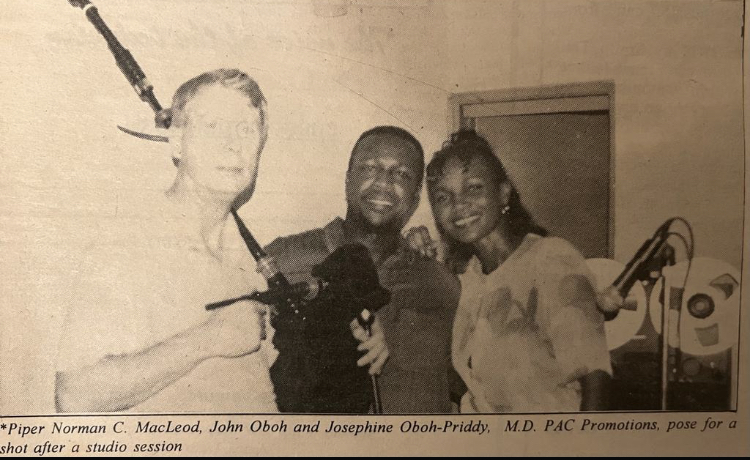 Piper Norman in the studio with John and Josephine